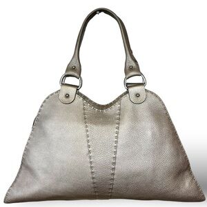 FENDI selleria diavolo trapezio shoulder bag Devil Bag leather metallic neutral